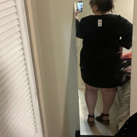 Nwt! Nine West 4x black studded velvet wrap dress - Picture 9 of 10